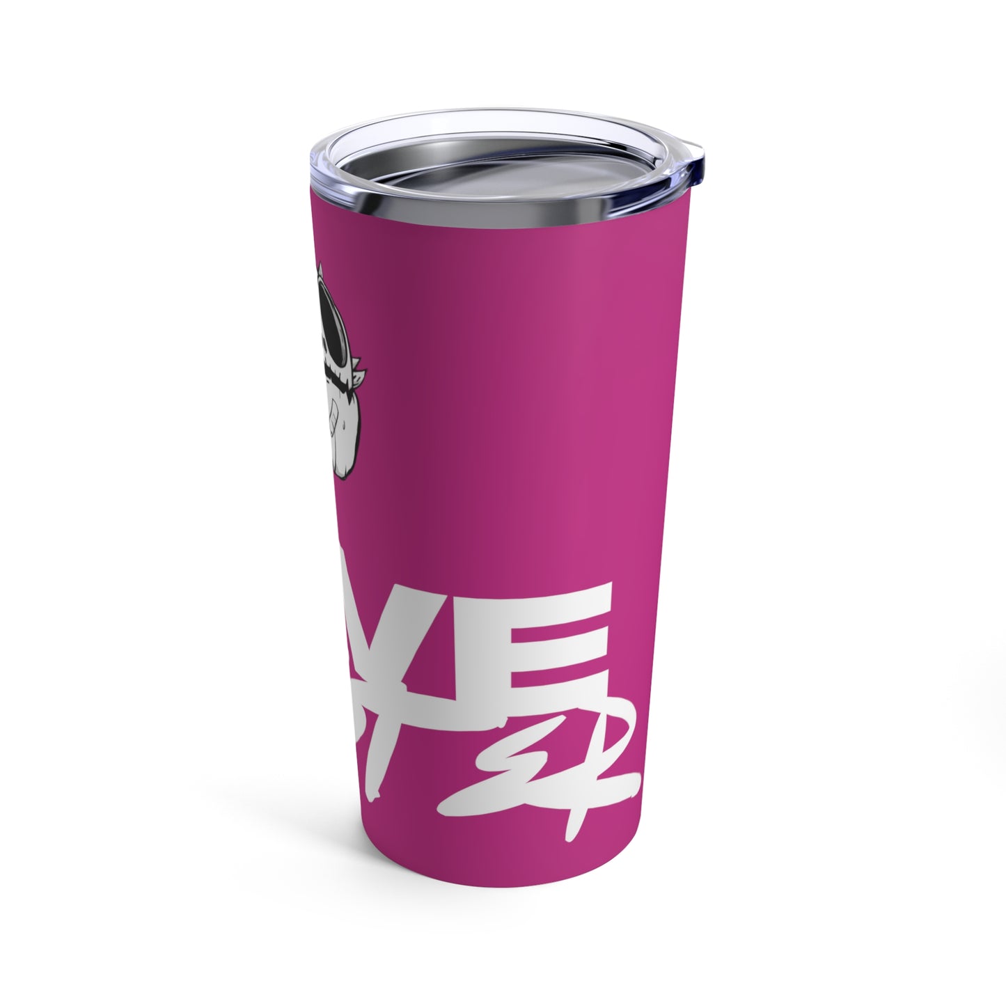 20oz Love Monster Tumbler with White Text & Skull Design, Insulated Drinkware