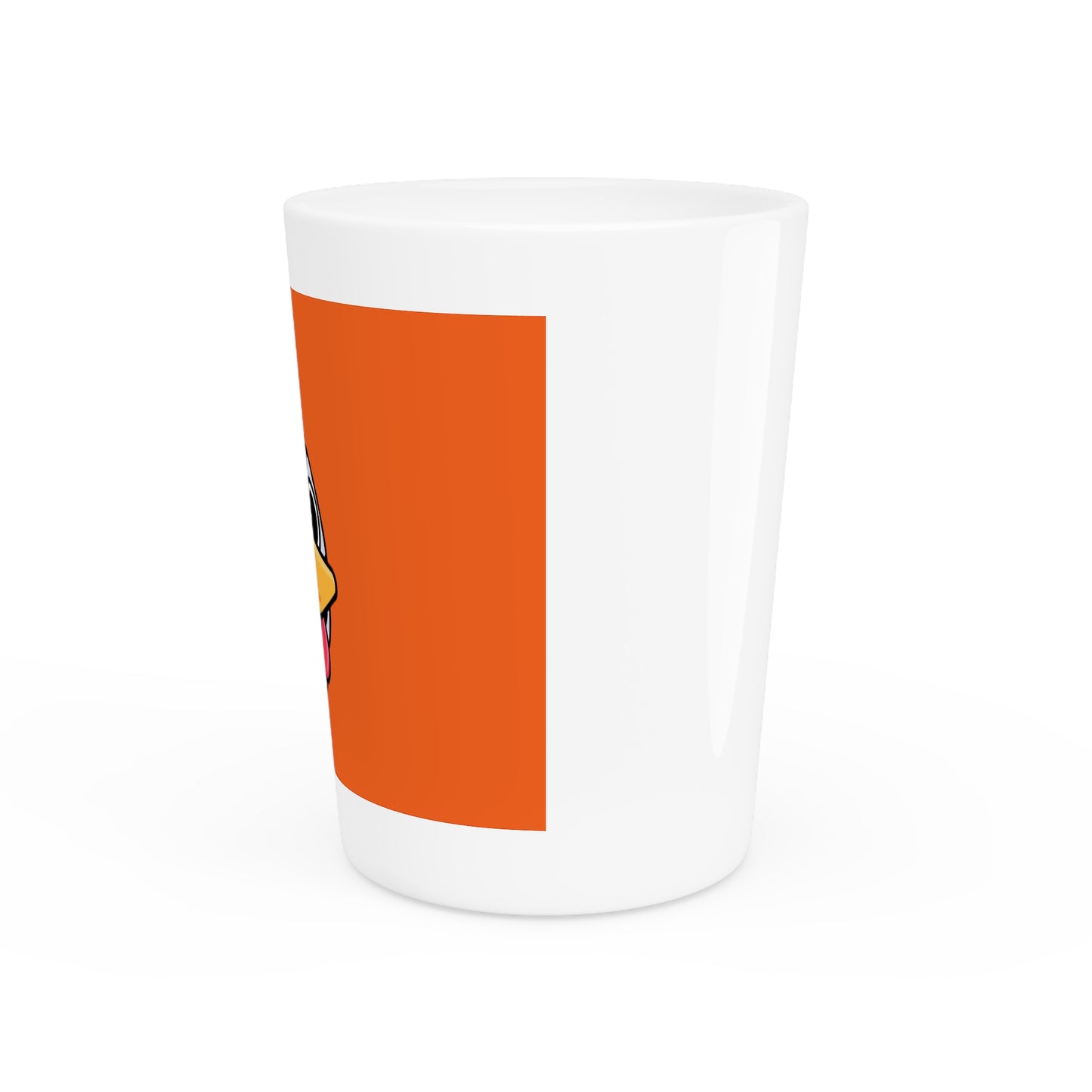 Gravy Fan Art Shot Glass Fan Art COQ Moon Head on Orange background (0x420 INU Store)