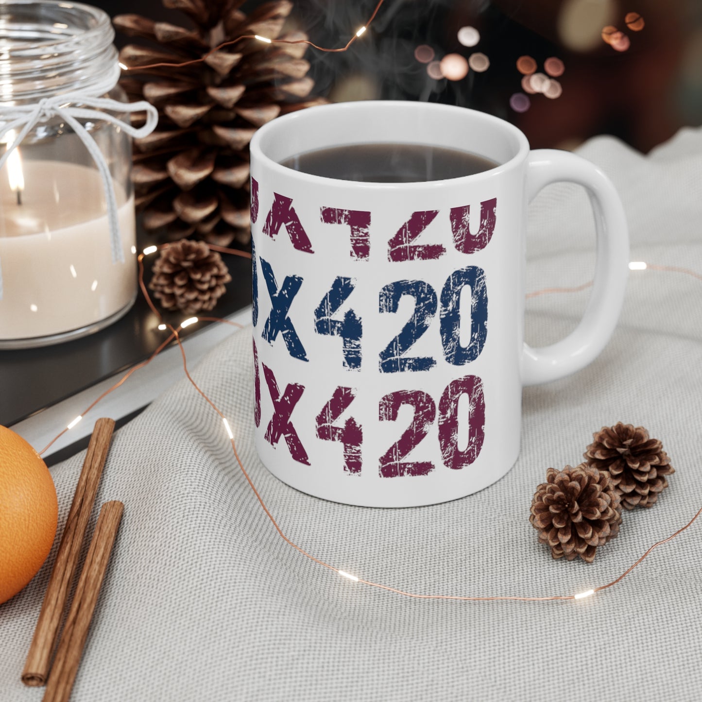 Nifty Fan Art COQ INU Navy & Purple Ceramic Mug 11oz