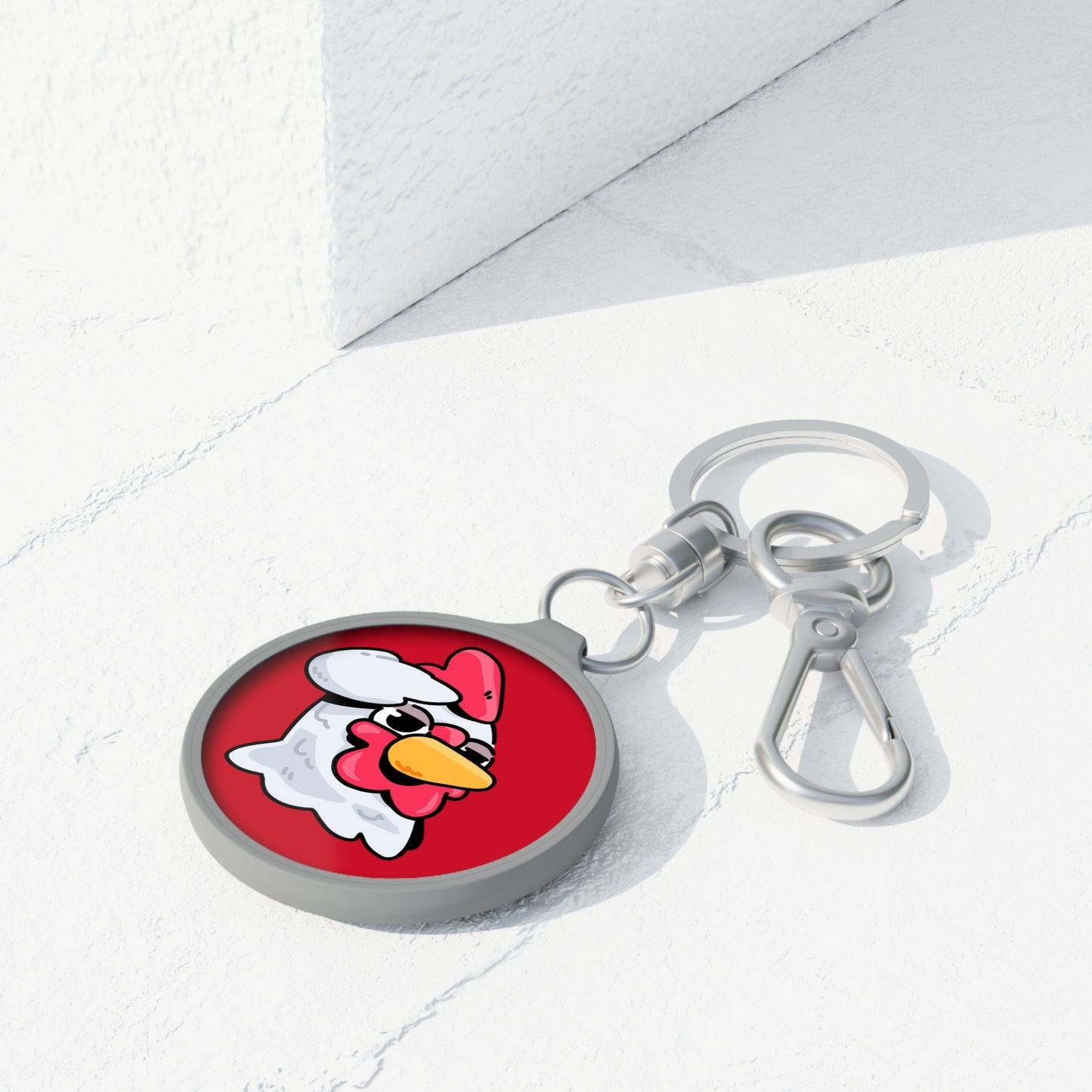 Keyring Tag COQ INU 0x420 Red back ground COQ Salute by Gravy