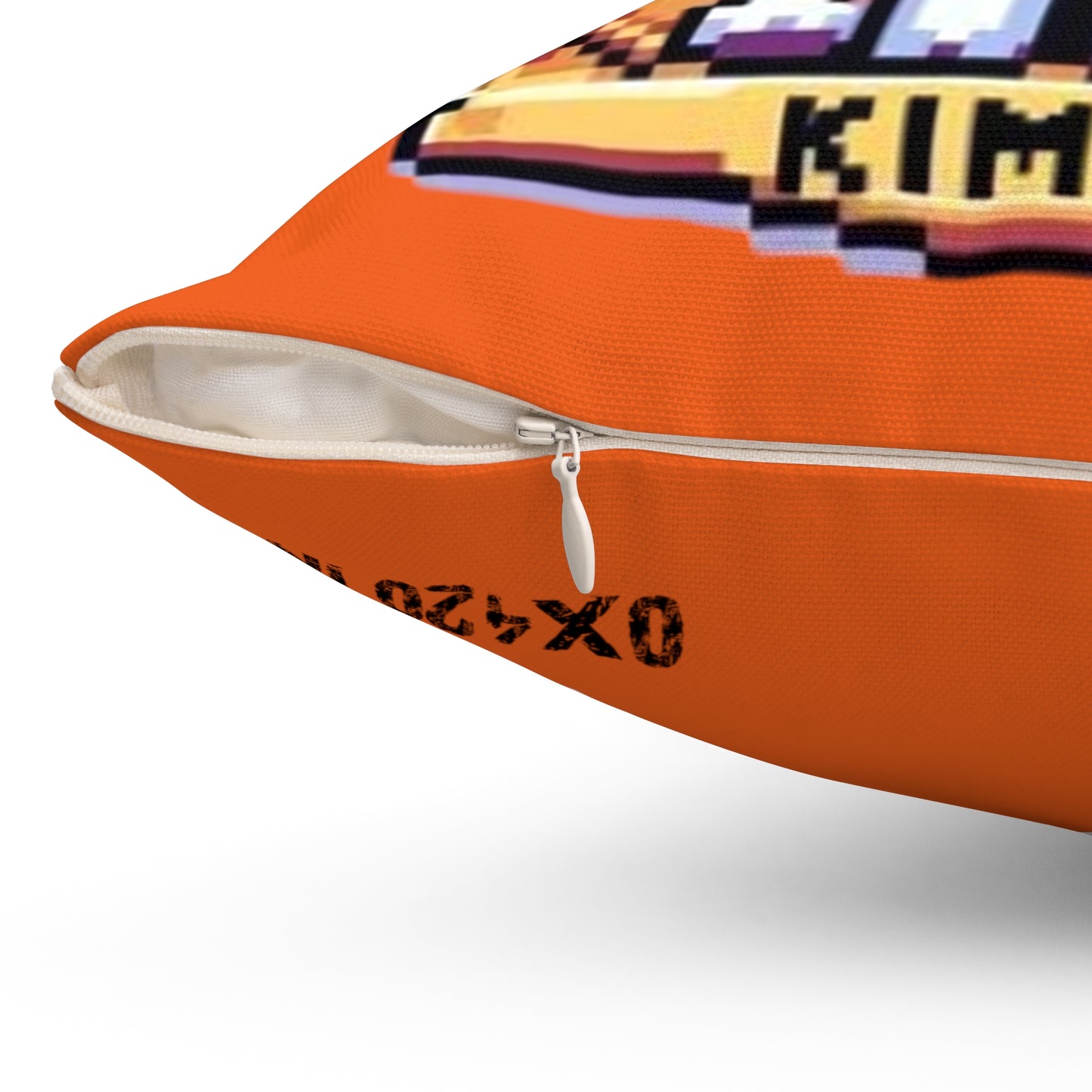 KIMBO Orange Spun Polyester Square Pillow 0x420 INU signature (COQ INU 0x420) #KIMBO Gold By Nifty