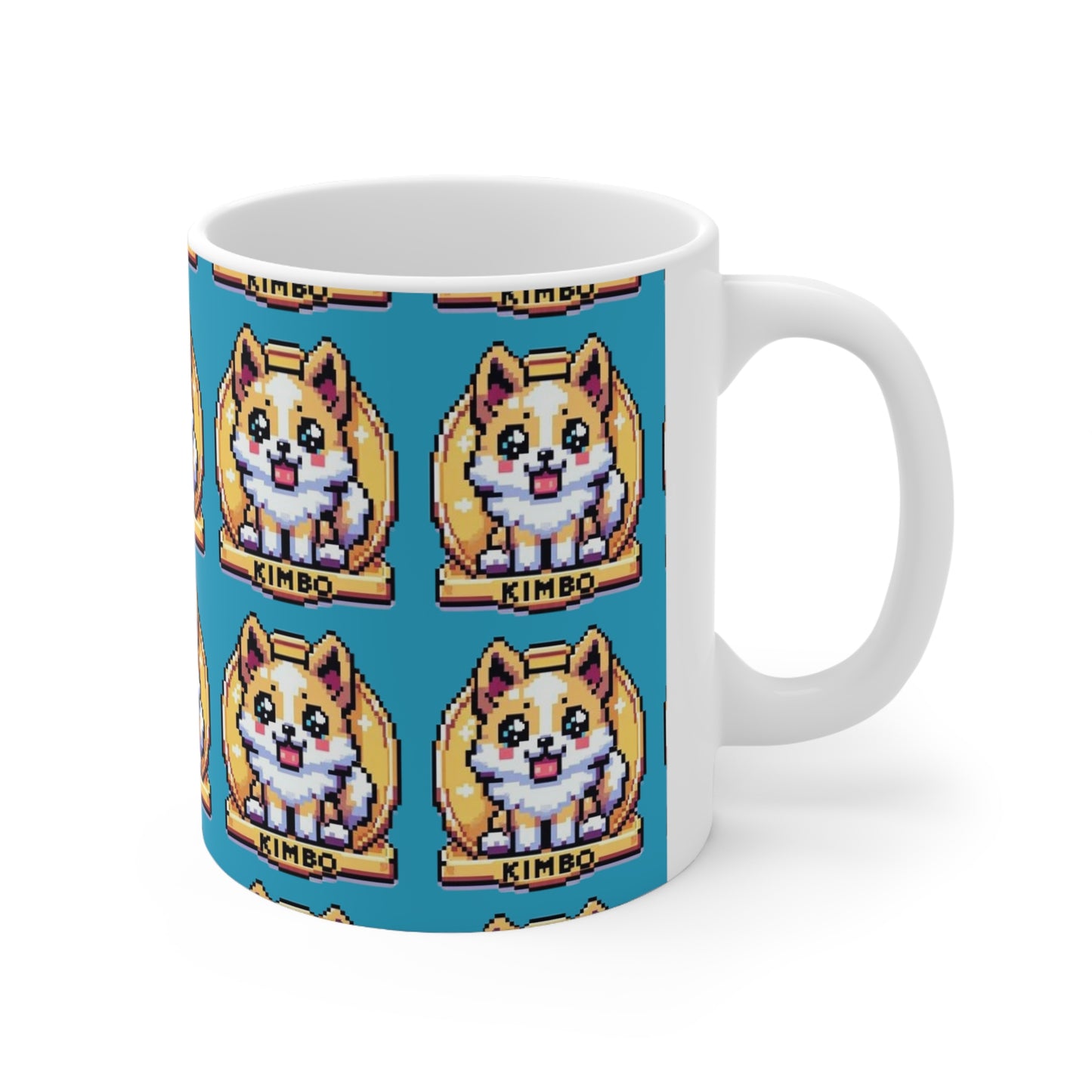 KIMBO Turquoise Print Ceramic Mug 11oz #KIMBO Gold By Nifty (COQ INU 0x420 shop)