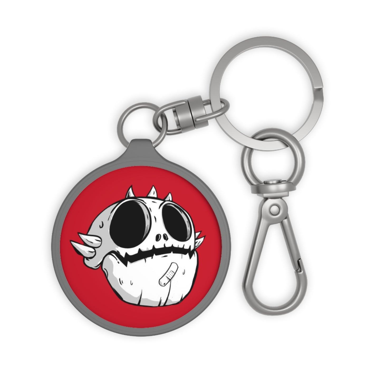 Keyring Tag Love Monster White Emblem with Skully Head