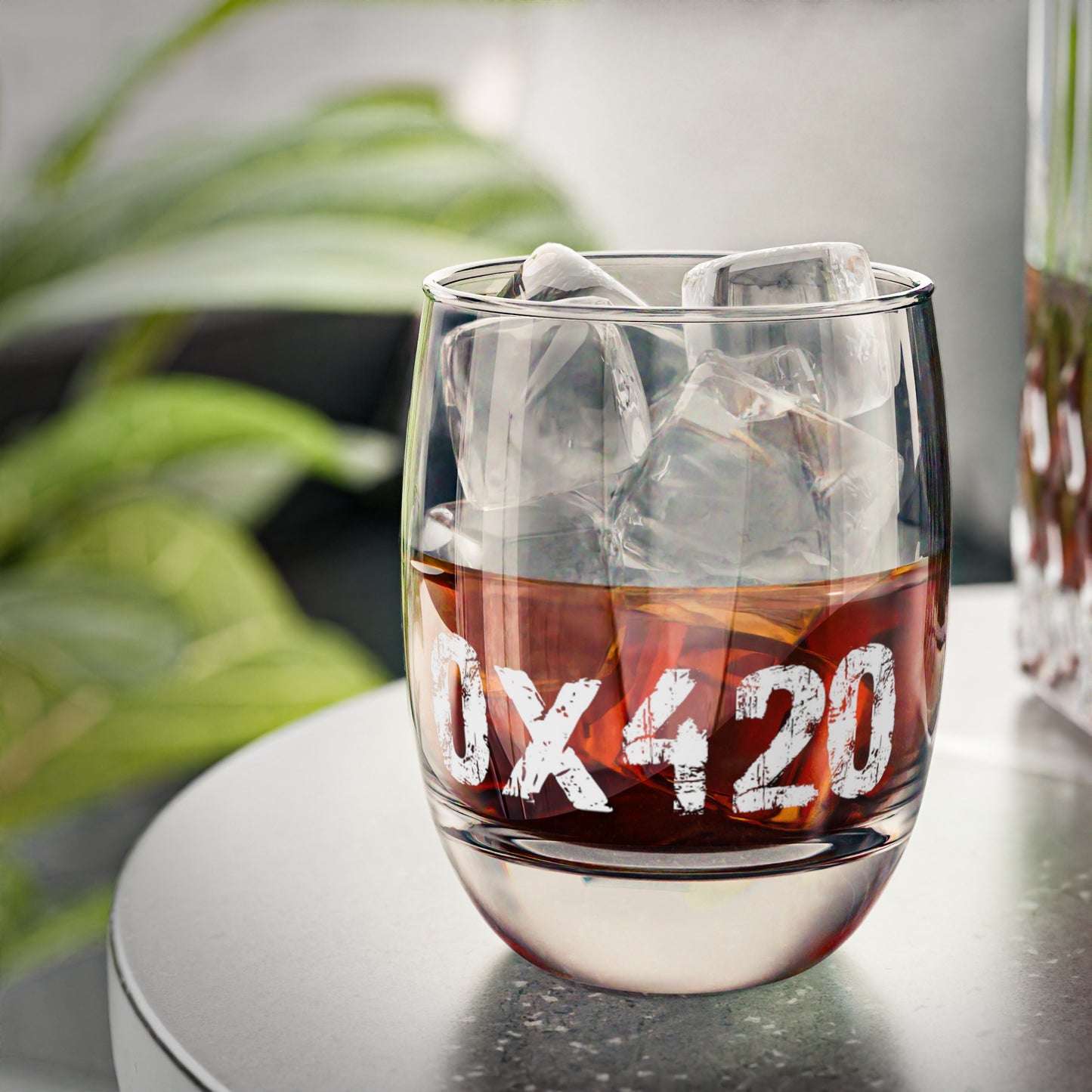 Whiskey Glass 0x420 White Text COQ INU by Nifty