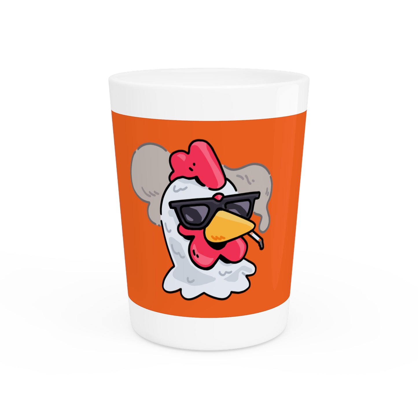 Gravy Fan Art Shot Glass Fan Art COQ Smokers Head on Orange background (0x420 INU Store)