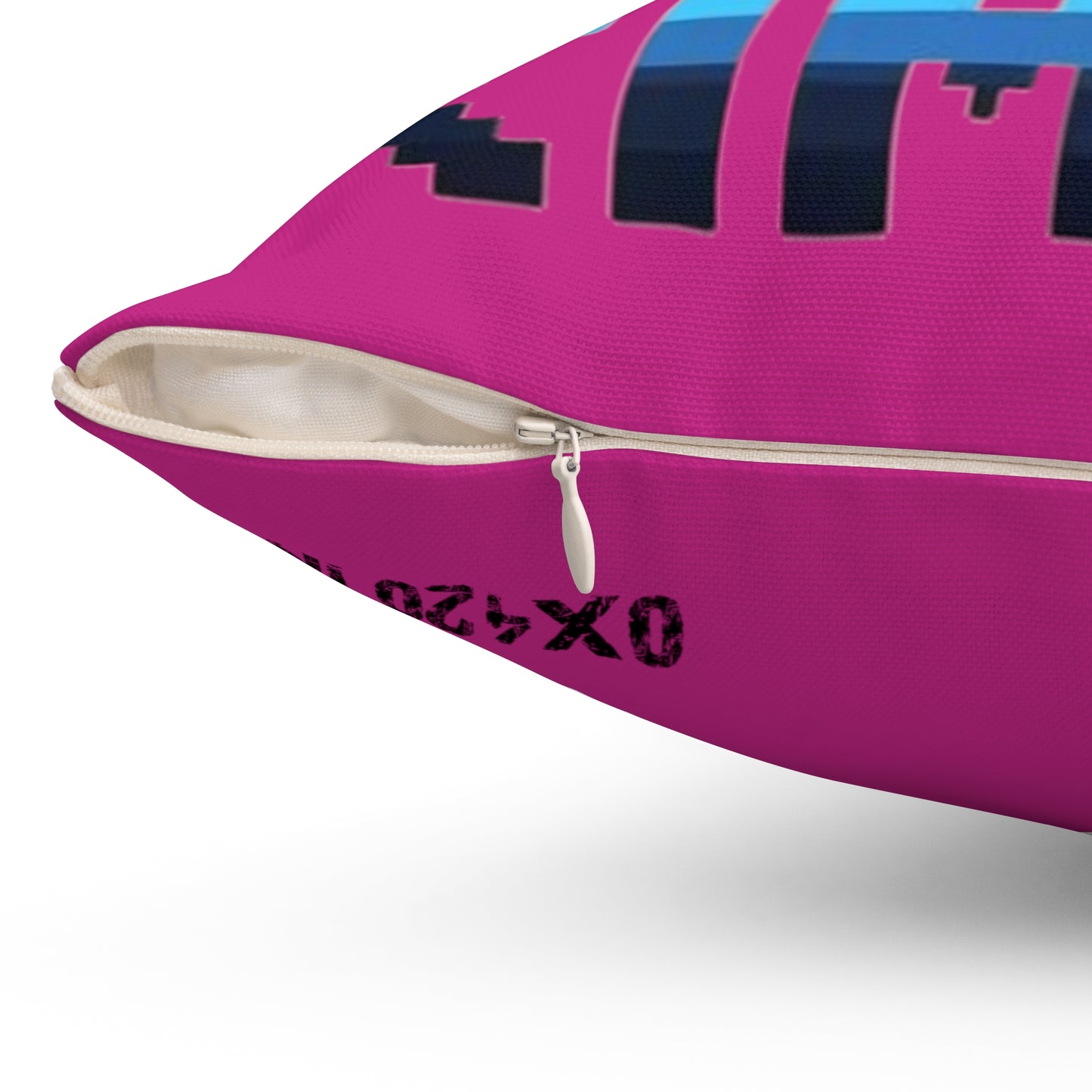 KIMBO Hot Pink Spun Polyester Square Pillow 0x420 INU signature (COQ INU 0x420) #KIMBO Blue By Nifty