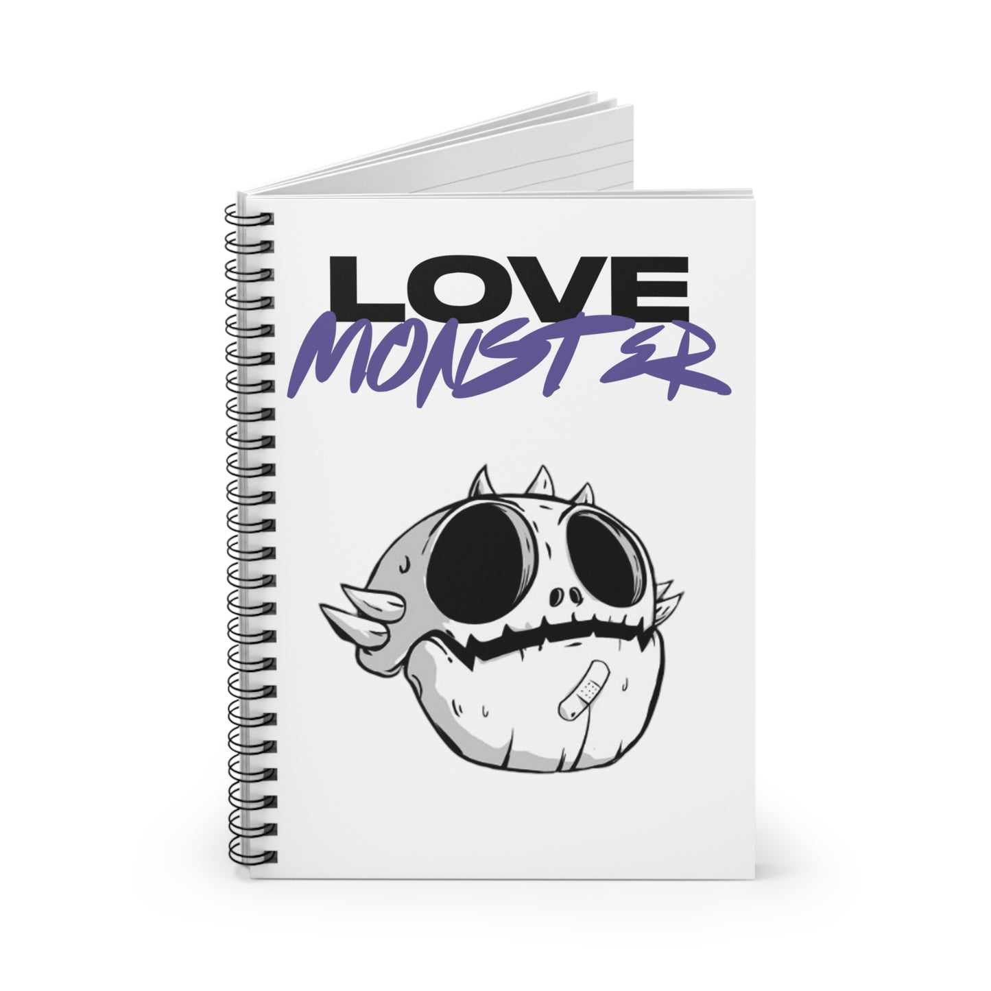 Spiral Notebook - Ruled Line Love Monster Skully Head