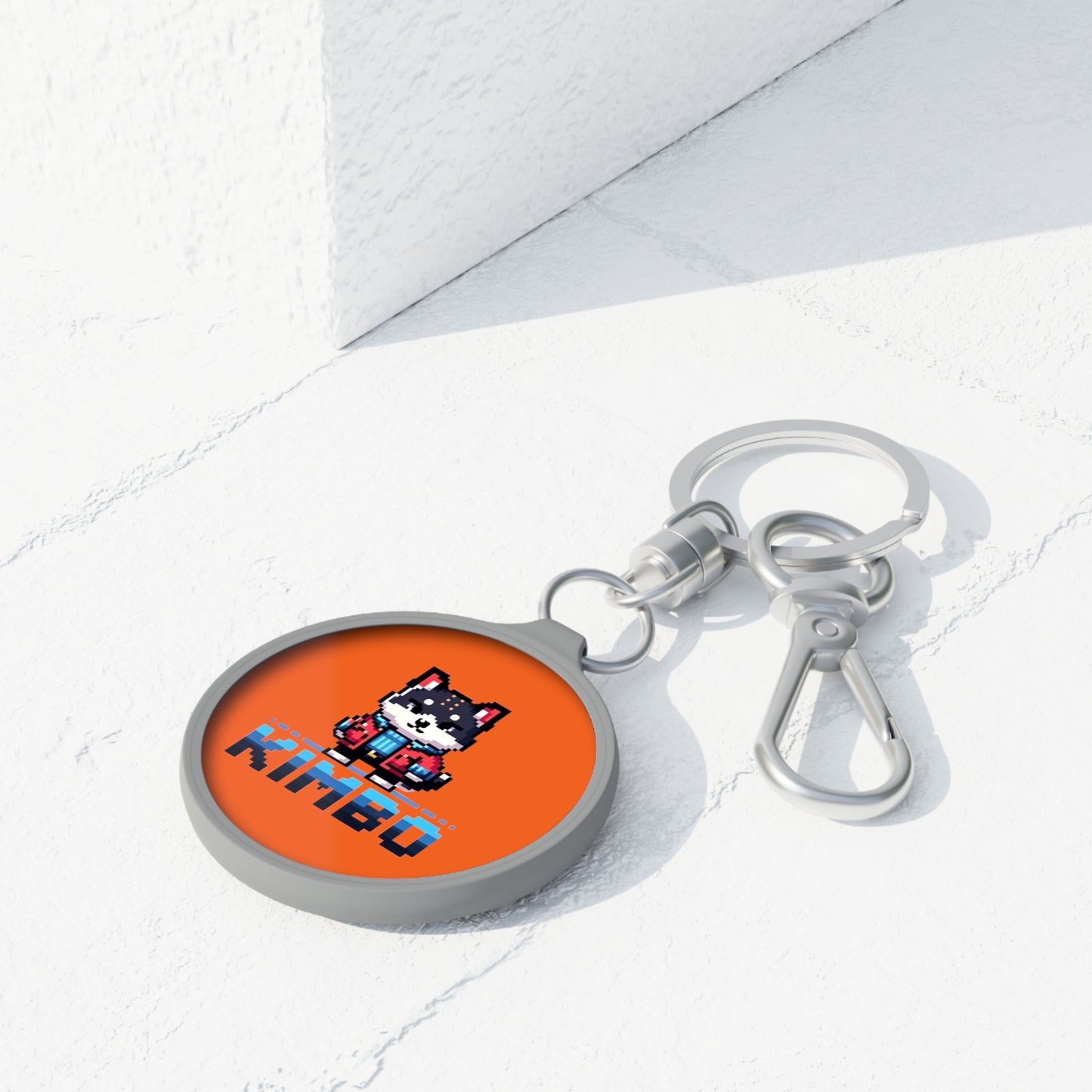 KIMBO Keyring Tag COQ INU 0x420 Orange back ground #KIMBO Blue By Nifty