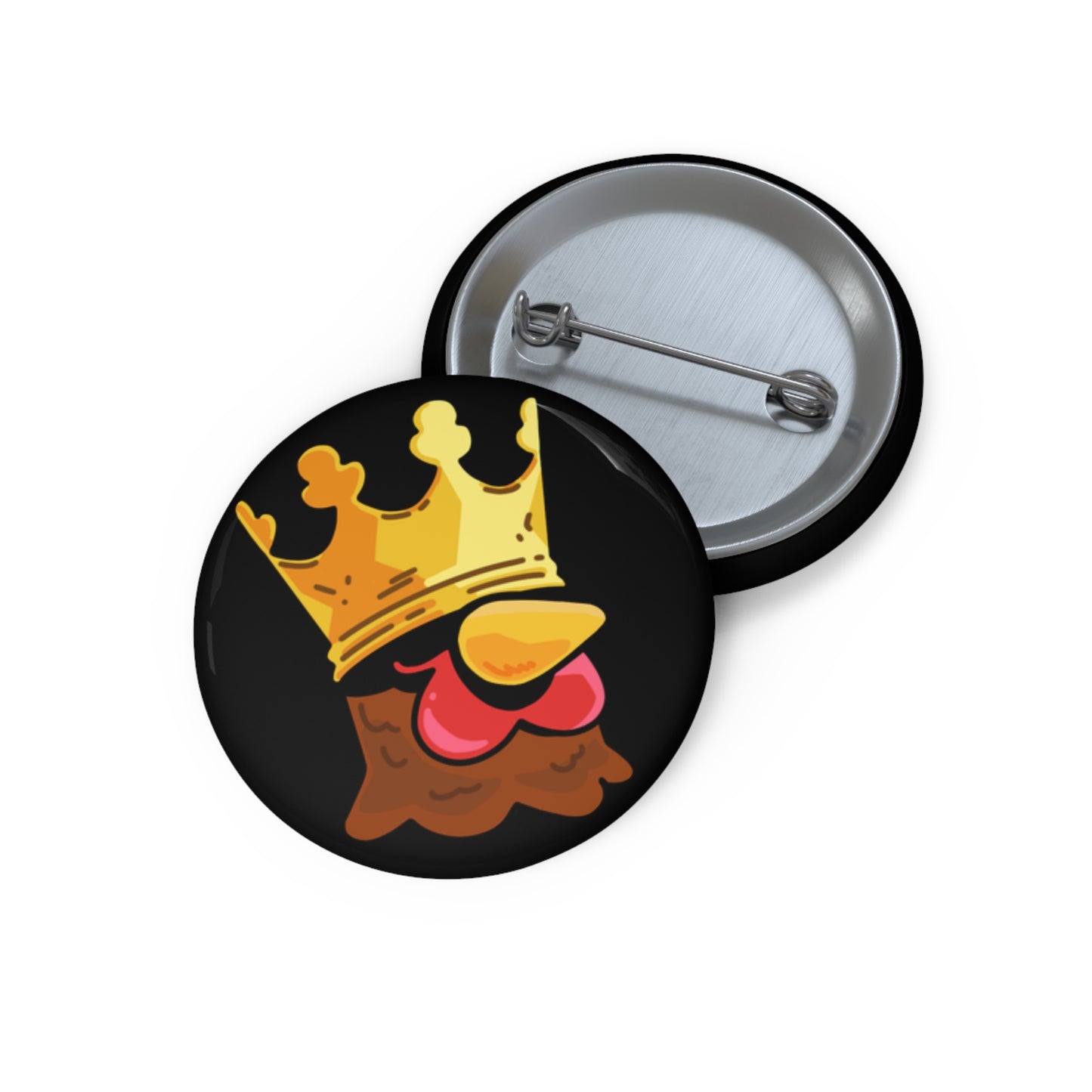 COQ Head Crown Pin Buttons By Gravy #COQ INU Pin, Funny Chicken (Chikn)