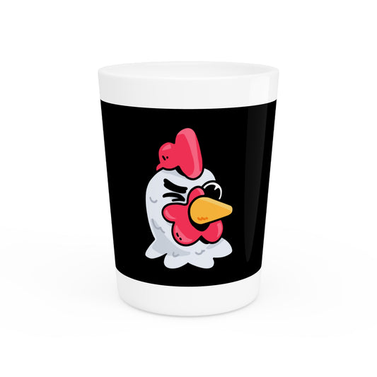 Gravy Fan Art Shot Glass Fan Art COQ Wink Head on Black background (0x420 INU Store)