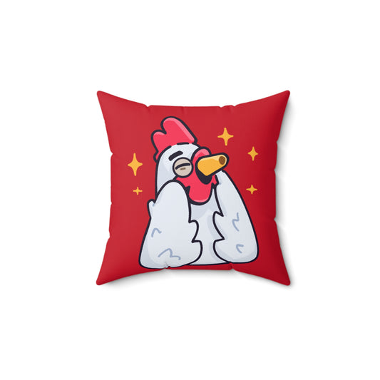 Red Spun Polyester Square Pillow 0x420 INU signature (COQ INU 0x420) #Feels Good by Gravy