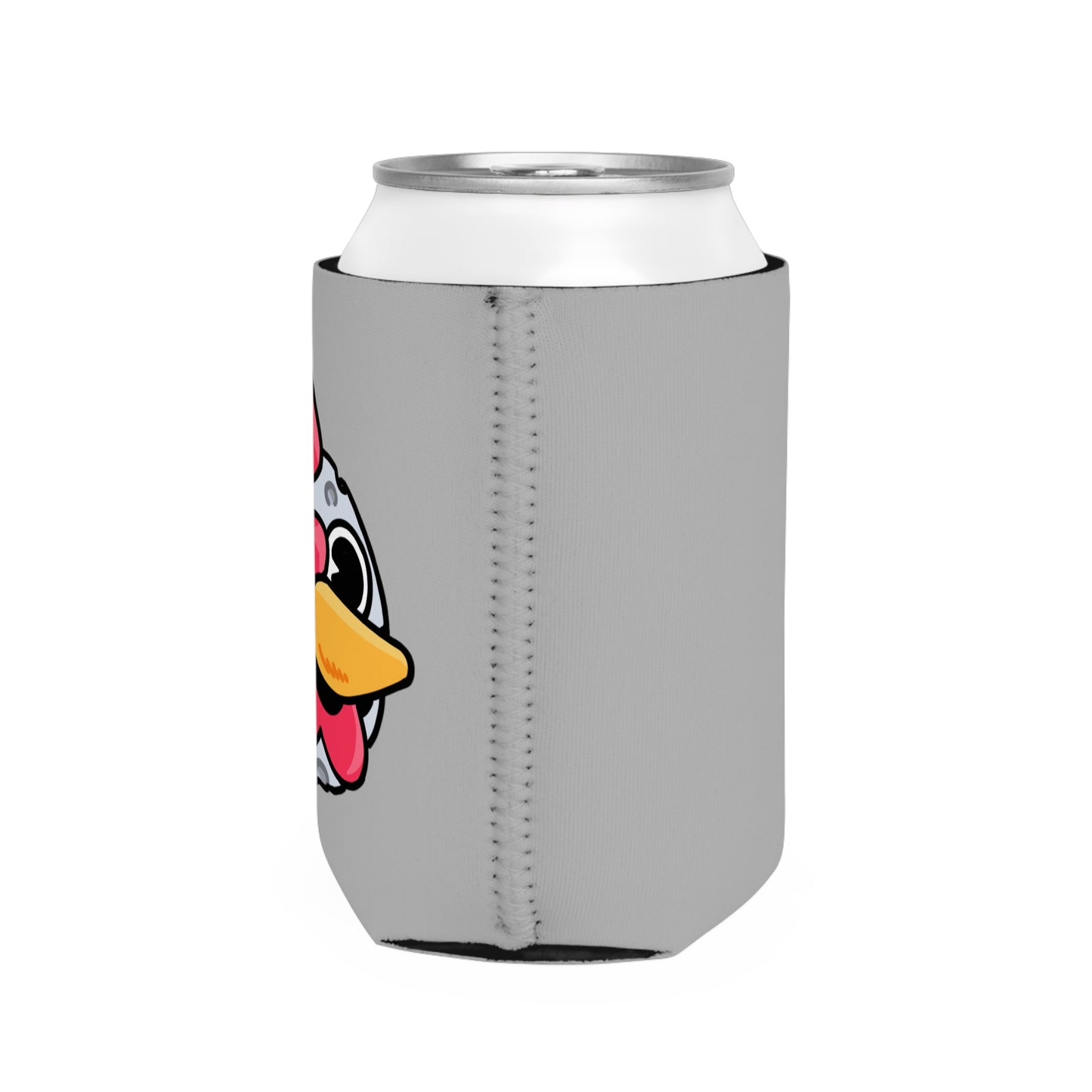 Light Grey Can Cooler Sleeve Fan Art COQ INU Moon Head 0x420 Black Text by Gravy