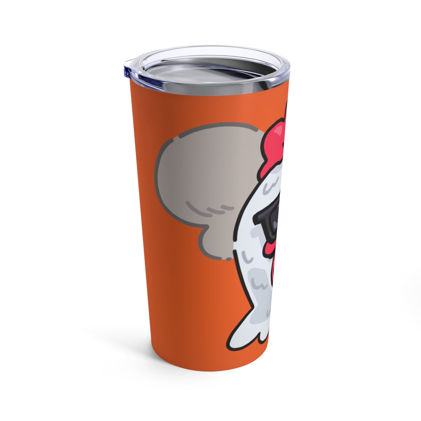 Gravy Fan Art Tumbler 20oz COQ Head Smoker, on Orange Background, Funny Chicken (Chikn)