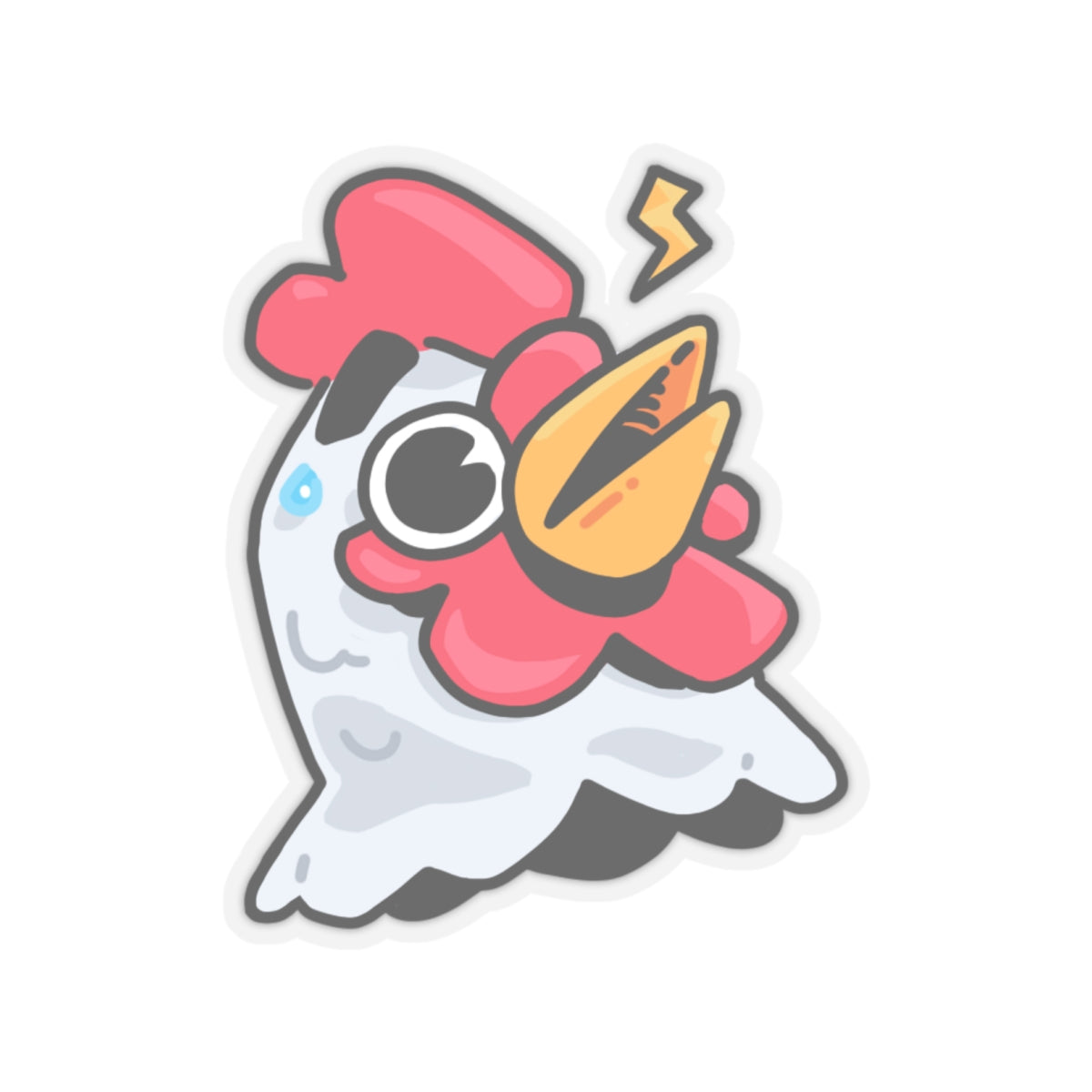 Gravy Fan Art COQ Head Whistle Sticker, Funny Chicken (Chikn)