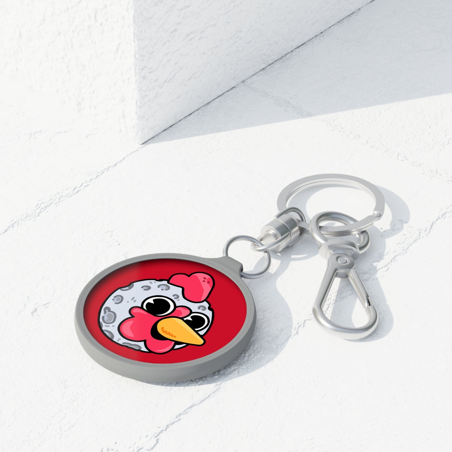 Keyring Tag COQ INU 0x420 Red back ground COQ Moon by Gravy