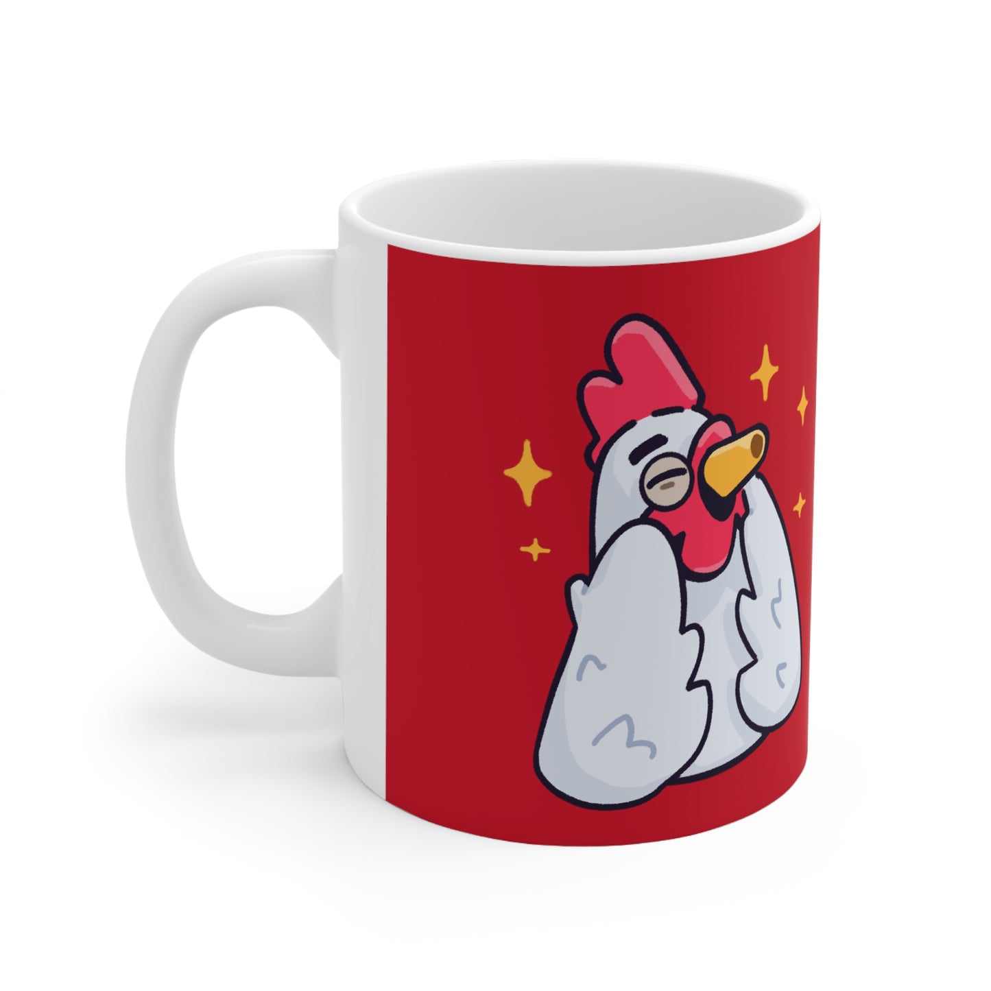 Red Print Ceramic Mug 11oz #Feels Good by Gravy (COQ INU 0x420 shop)