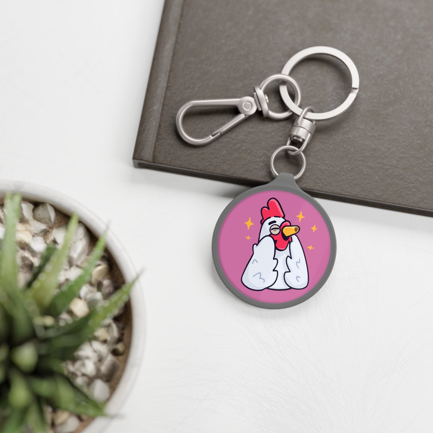 Keyring Tag COQ INU 0x420 Pink back ground #Feels Good by Gravy