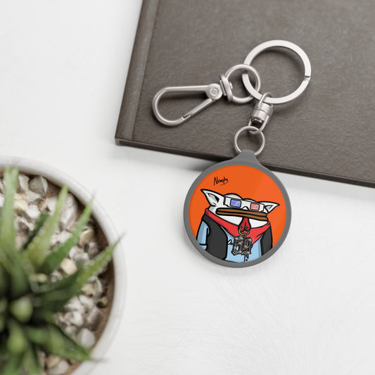 Pepe Portraits Keyring Tag COQ INU 0x420 Orange back ground with Numpty Signature # 69 Accessory