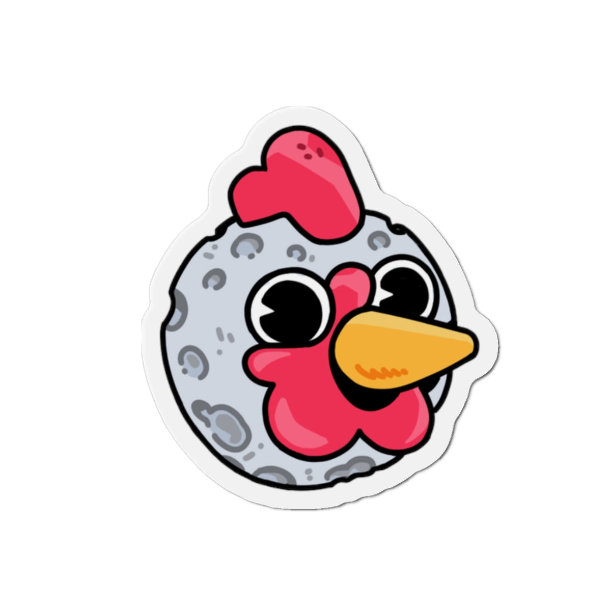 Fan Art COQ Head Moon Head Magnet by Gravy - Funny Chicken (Chikn)