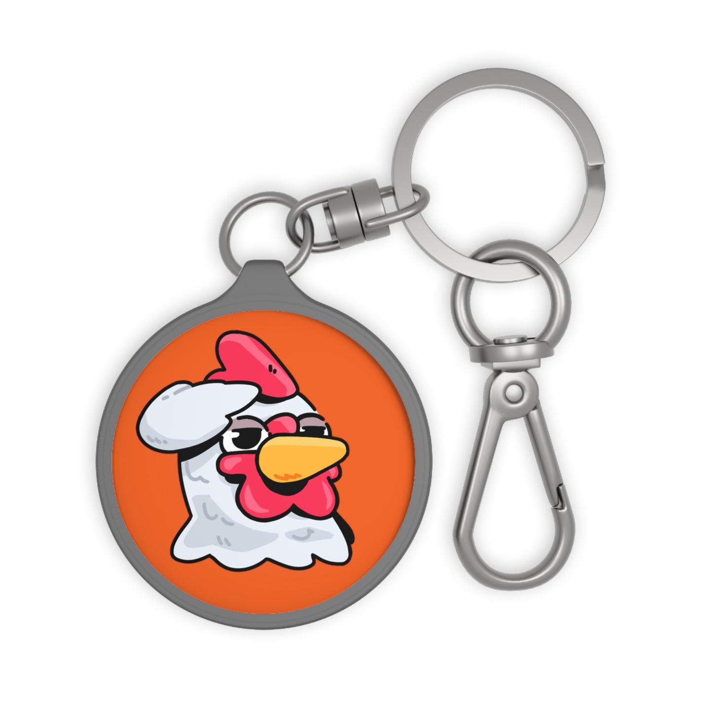 Keyring Tag COQ INU 0x420 Orange back ground COQ Salute by Gravy