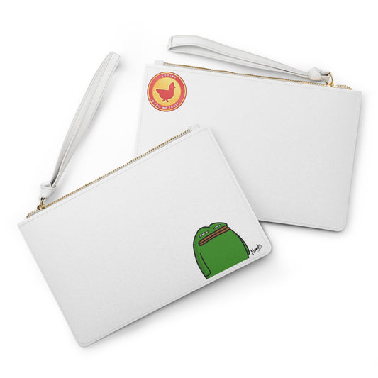 Pepe Portraits Clutch Bag on White Bag COQ INU Logo (0x420 INU Shop)  #14 by Numpty