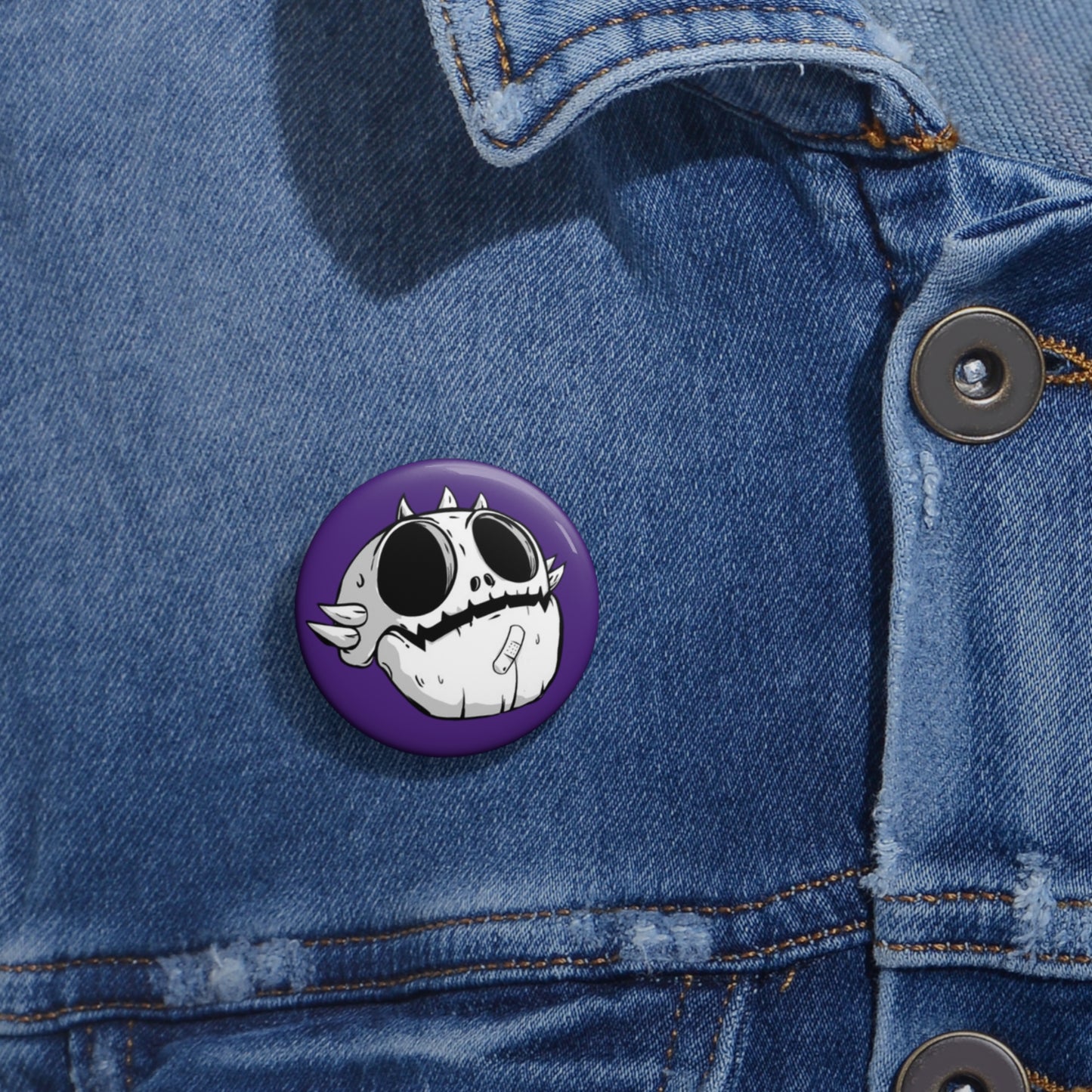 Love Monster Pin Buttons Skully Head