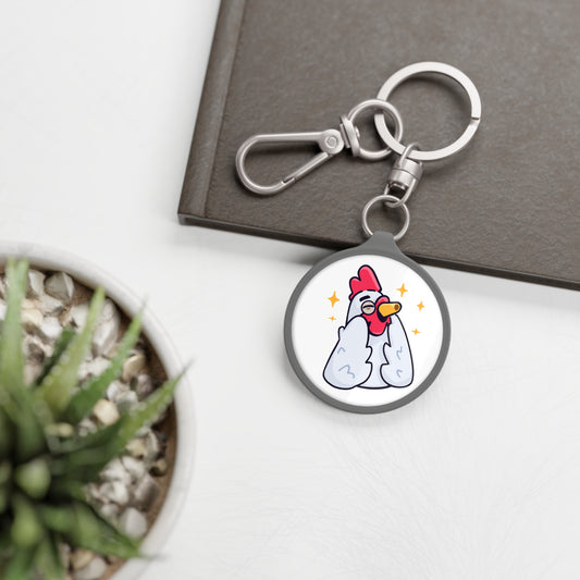 Keyring Tag COQ INU 0x420 White back ground #Feels Good by Gravy