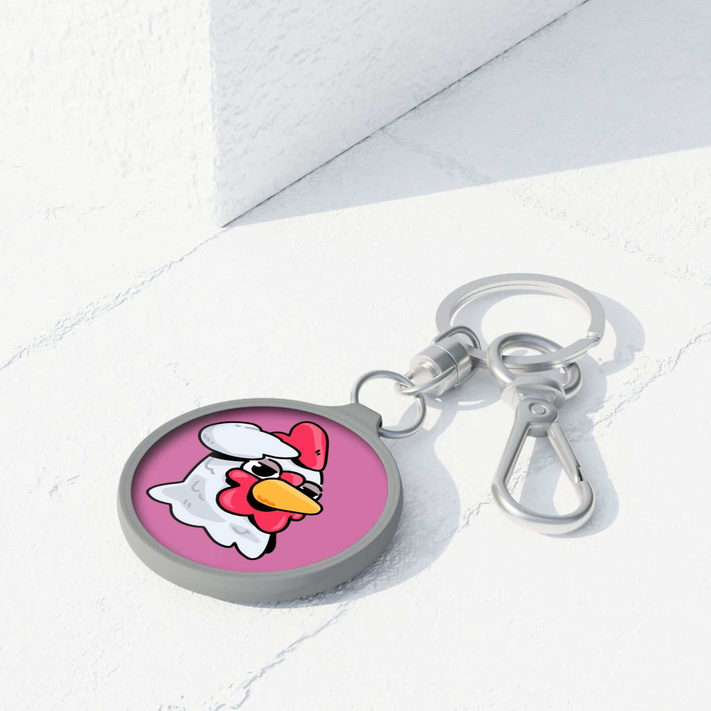 Keyring Tag COQ INU 0x420 light Pink back ground COQ Salute by Gravy