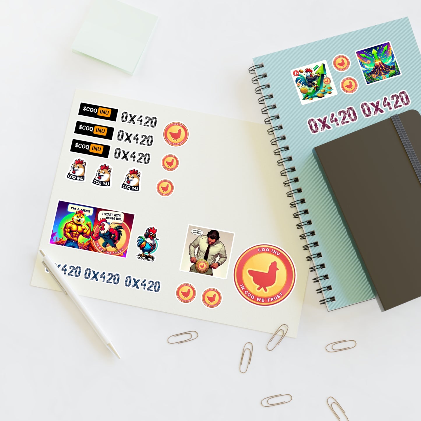 Sticker Sheets COQ INU Coin & Memes By Nifty