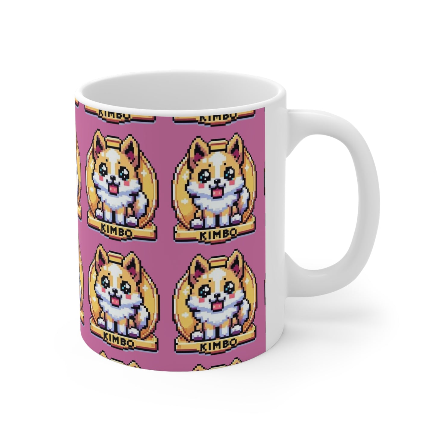 KIMBO Pink Print Ceramic Mug 11oz #KIMBO Gold By Nifty (COQ INU 0x420 shop)