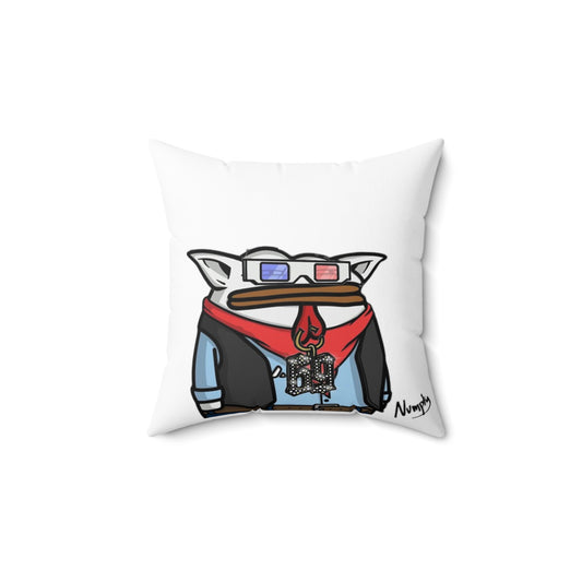 White Spun Polyester Square Pillow Pepe Portraits, (COQ INU 0x420) signature by Numpty # 69 Accessory