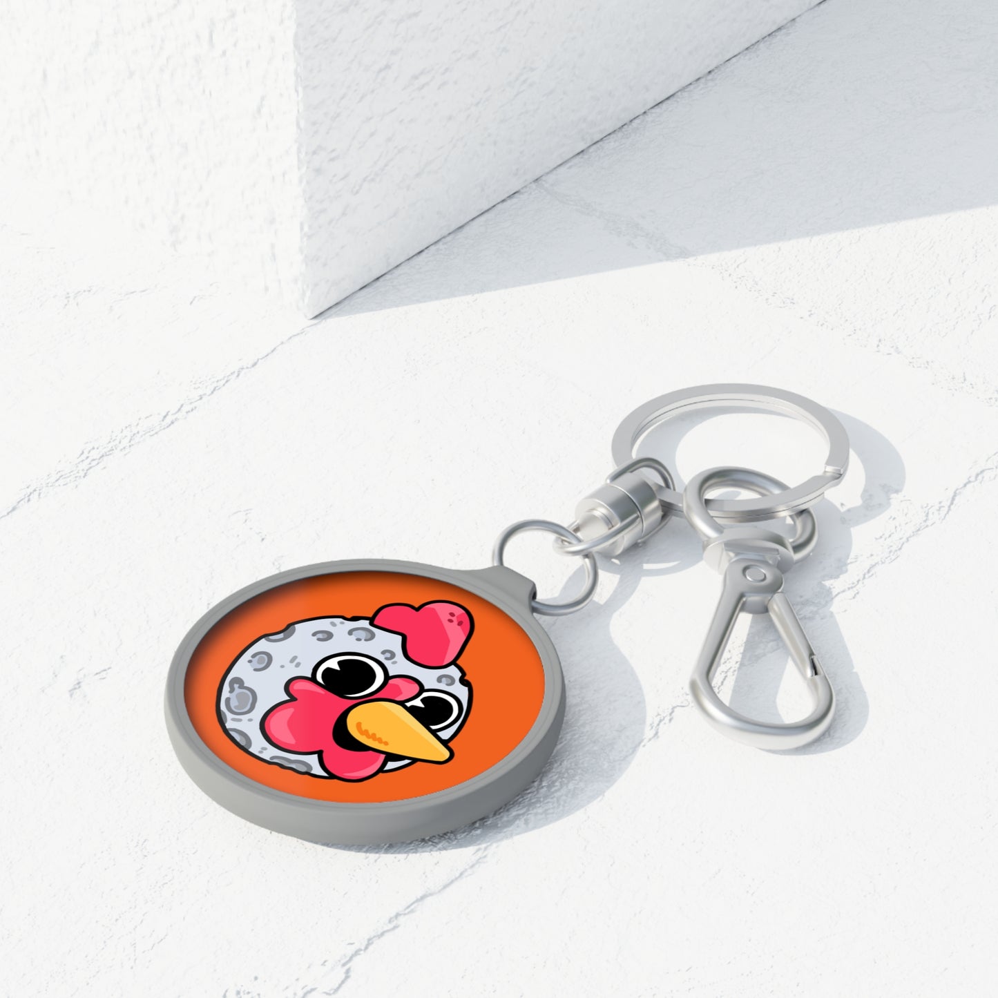 Keyring Tag COQ INU 0x420 Orange back ground COQ Moon by Gravy