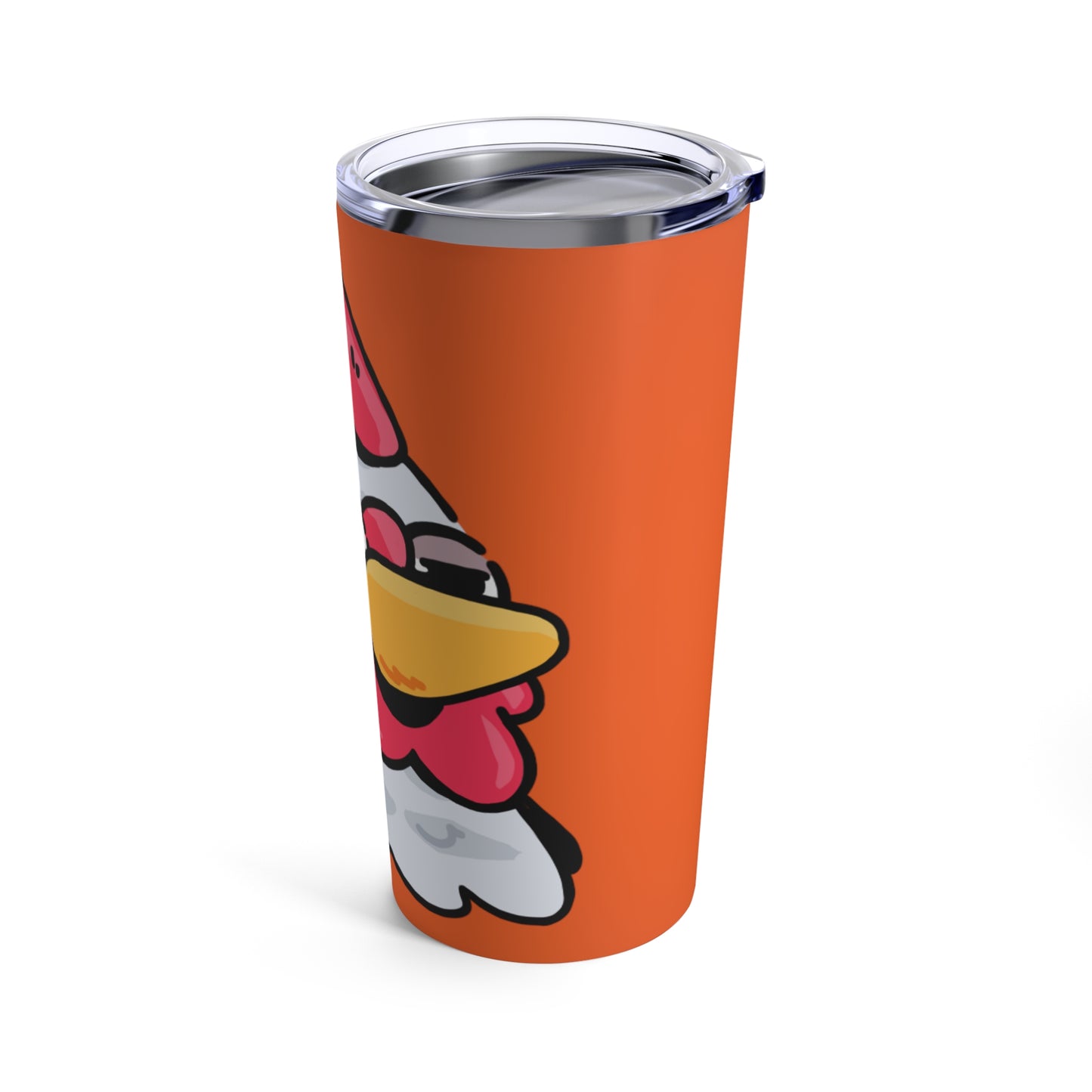 Gravy Fan Art Tumbler 20oz COQ Head Salute on Orange Background Funny Chicken (Chikn)