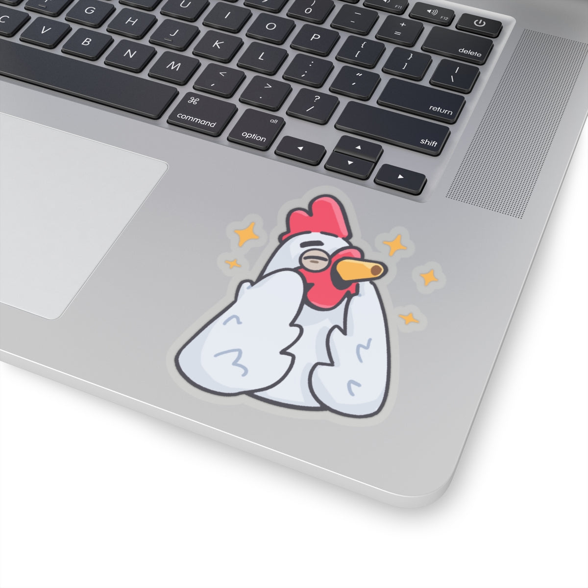 COQ Head Sticker, White Feels Good By Gravy, Funny Chicken (Chikn)