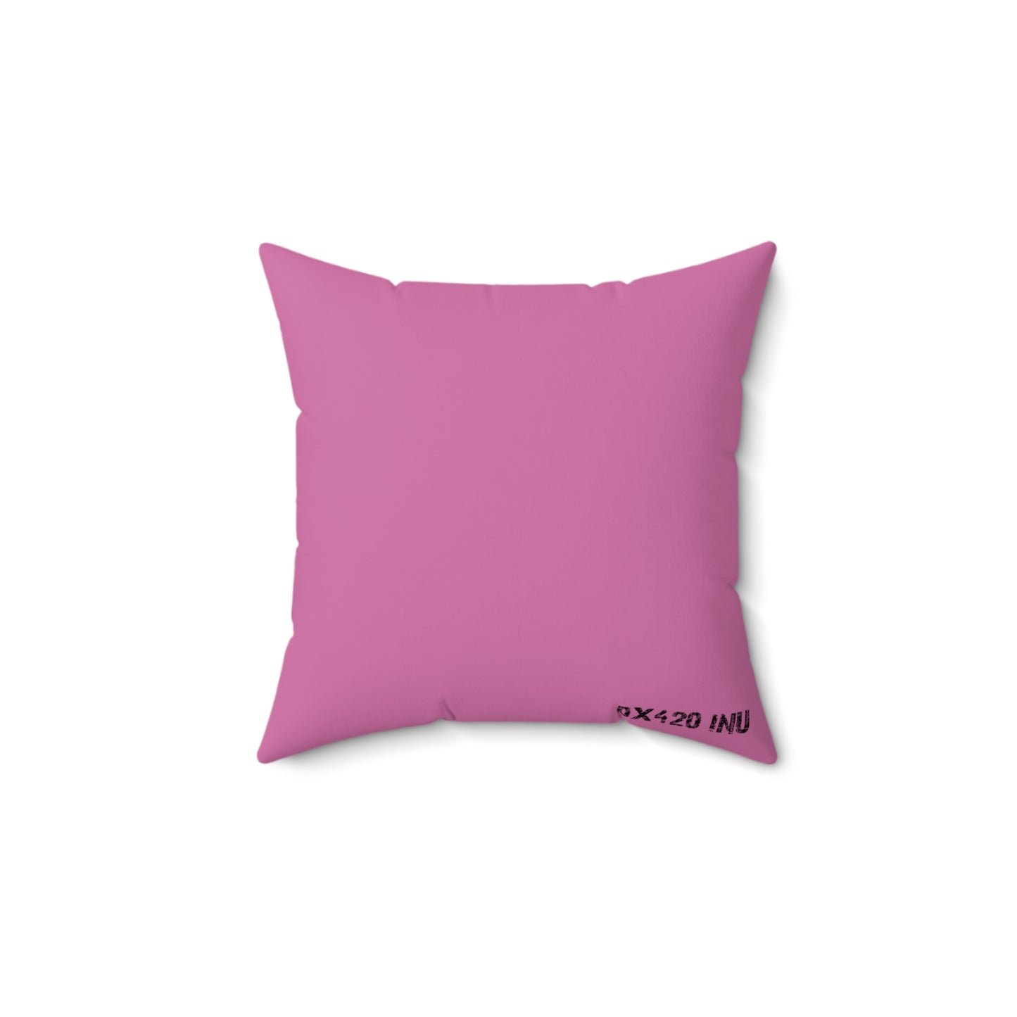 Pink Spun Polyester Square Pillow 0x420 INU signature (COQ INU 0x420) #Feels Good by Gravy