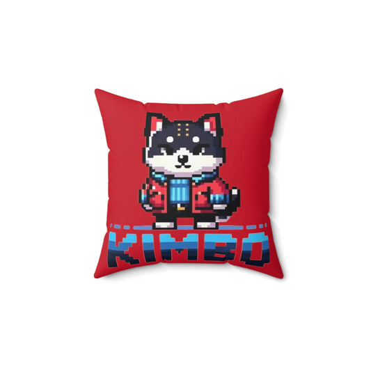 KIMBO Red Spun Polyester Square Pillow 0x420 INU signature (COQ INU 0x420) #KIMBO Blue By Nifty