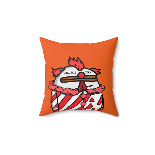 Orange Spun Polyester Square Pillow Pepe Portraits signature by Numpty (COQ INU 0x420) #Clown by Numpty