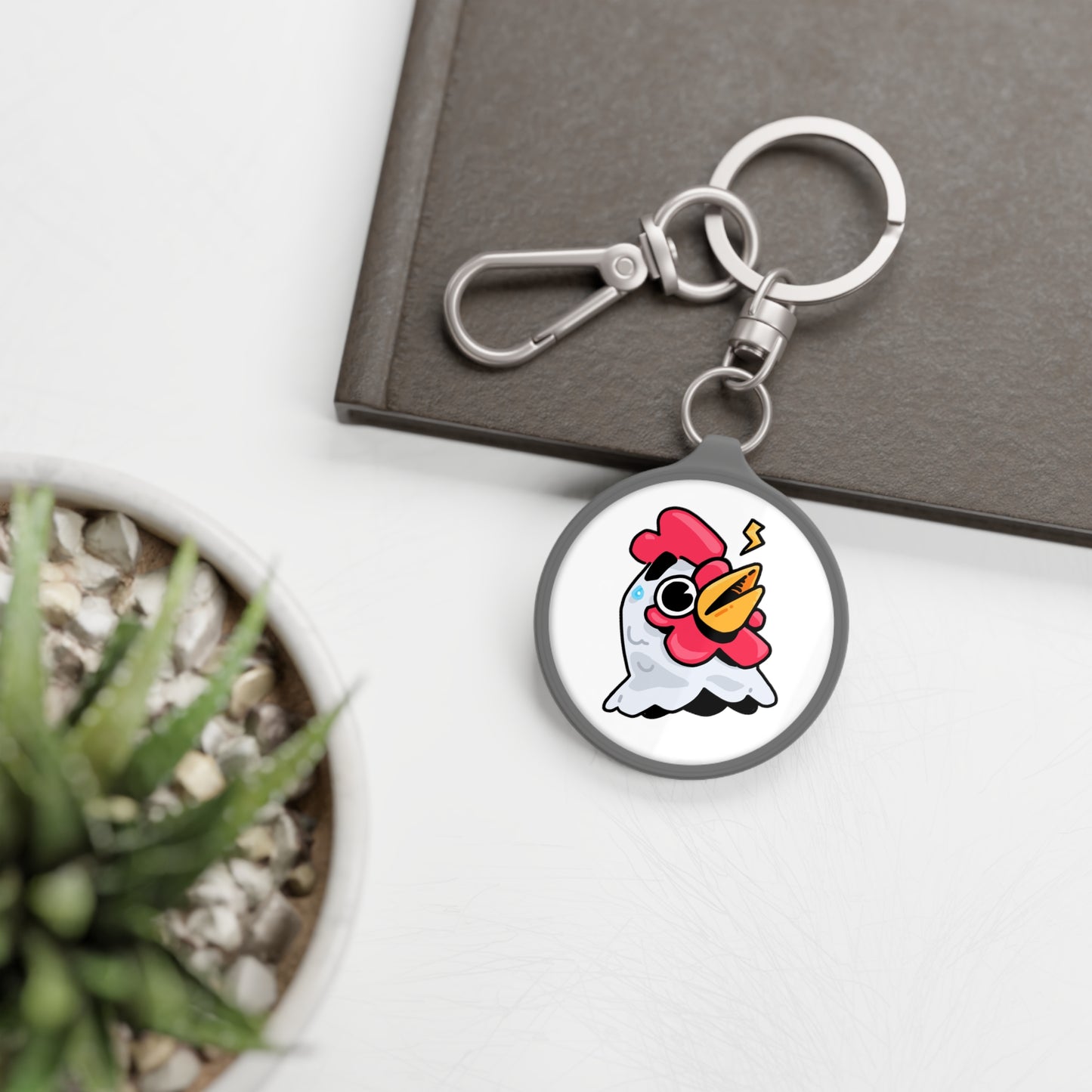 Keyring Tag COQ INU 0x420 White back ground COQ Alarmed by Gravy