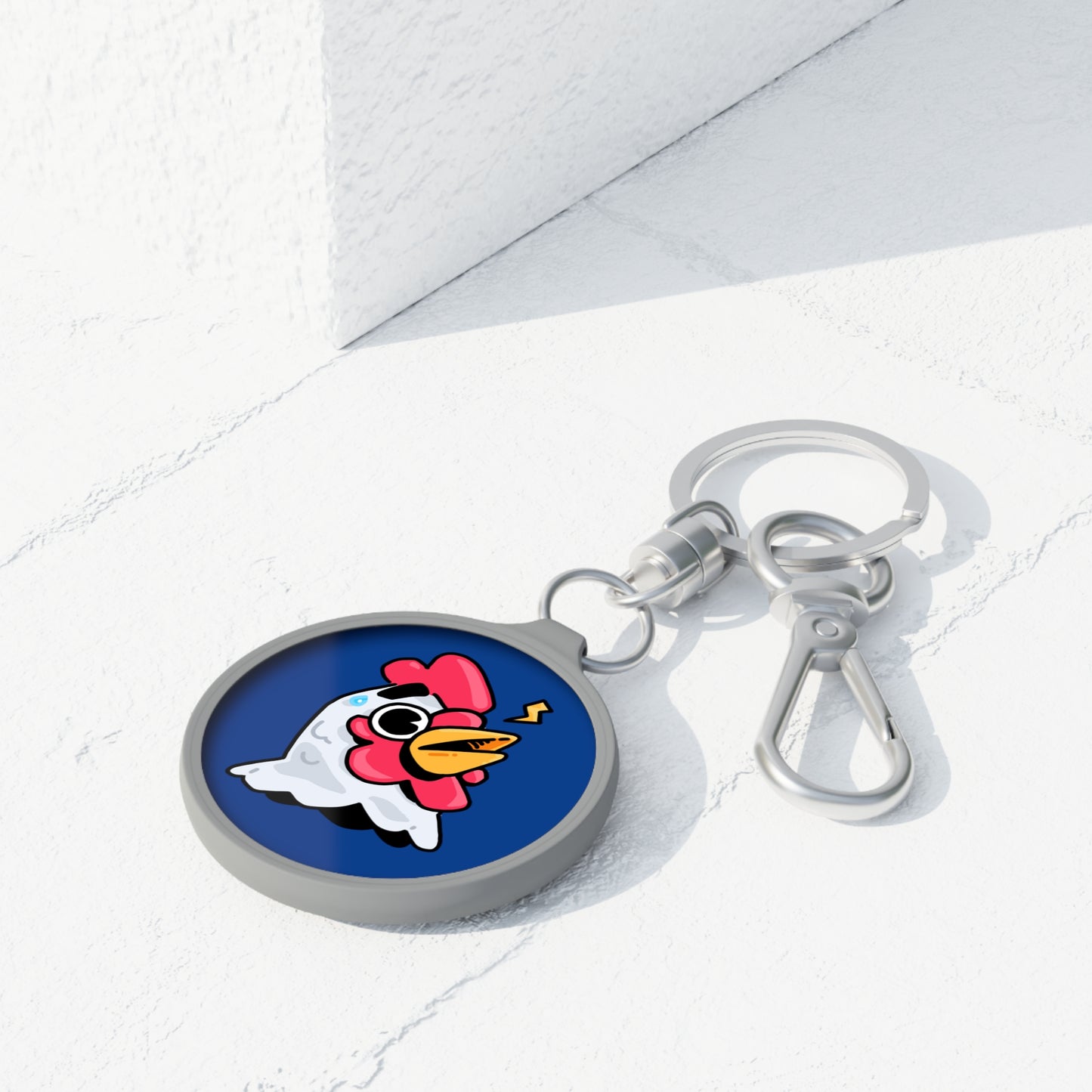 Keyring Tag COQ INU 0x420 Navy back ground COQ Alarmed by Gravy