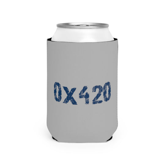 Can Cooler Sleeve Fan Art COQ INU Navy Text by Nifty