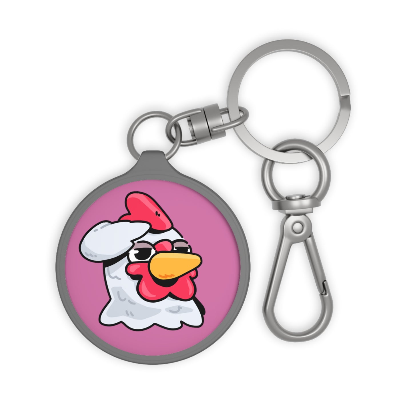 Keyring Tag COQ INU 0x420 light Pink back ground COQ Salute by Gravy