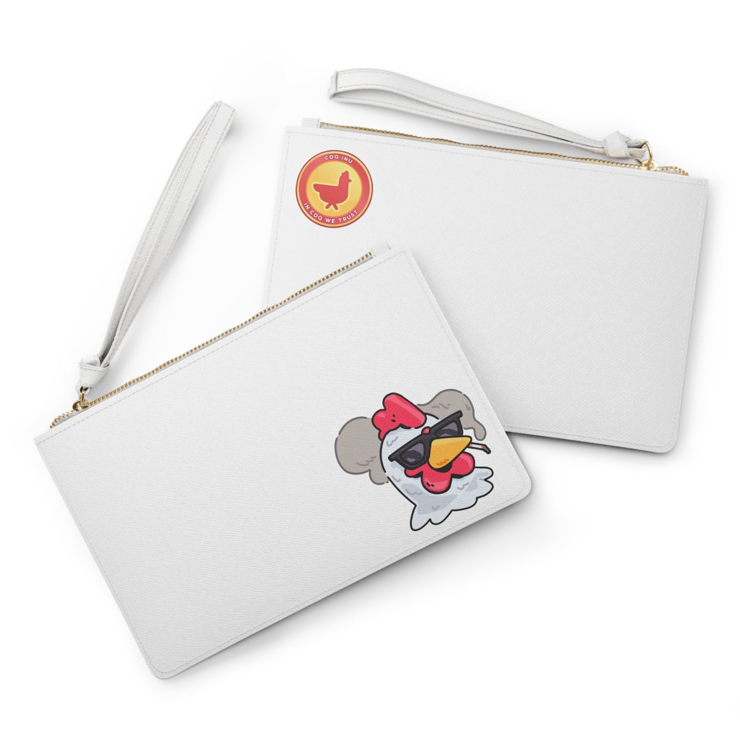 Gravy Fan Art Clutch Bag on White Bag COQ Smoking Head with COQ INU Logo (0x420 INU Shop)