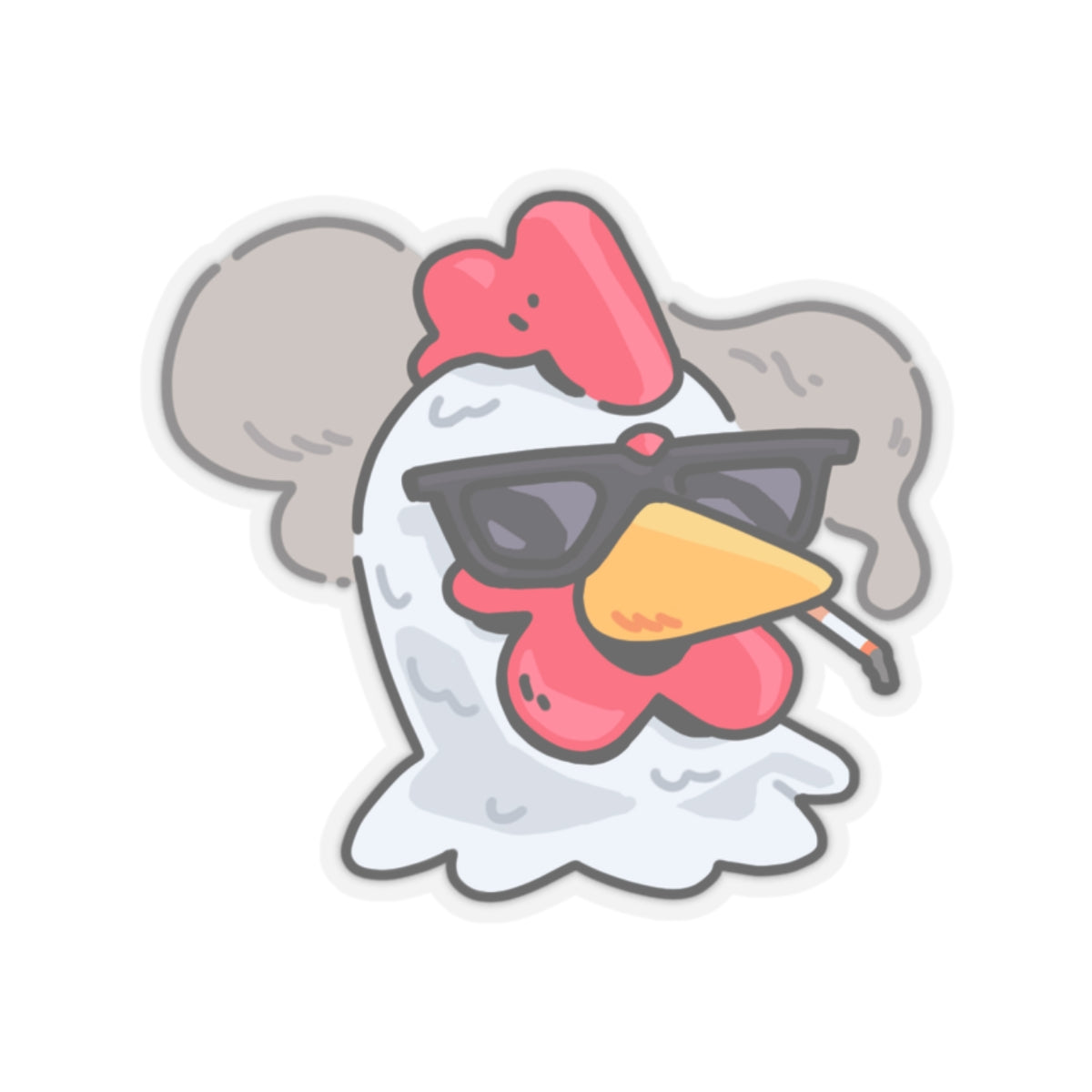 Gravy Fan Art COQ Head Smoking Sticker Funny Chicken (Chikn)