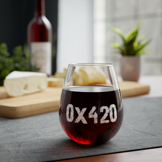 0x420 White COQ INU Stemless Wine Glass, 11.75oz by Nifty