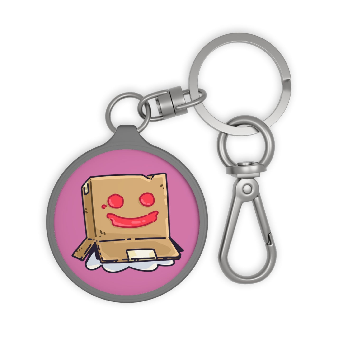 Keyring Tag COQ INU 0x420 Light Pink back ground COQ Boxhead by Gravy