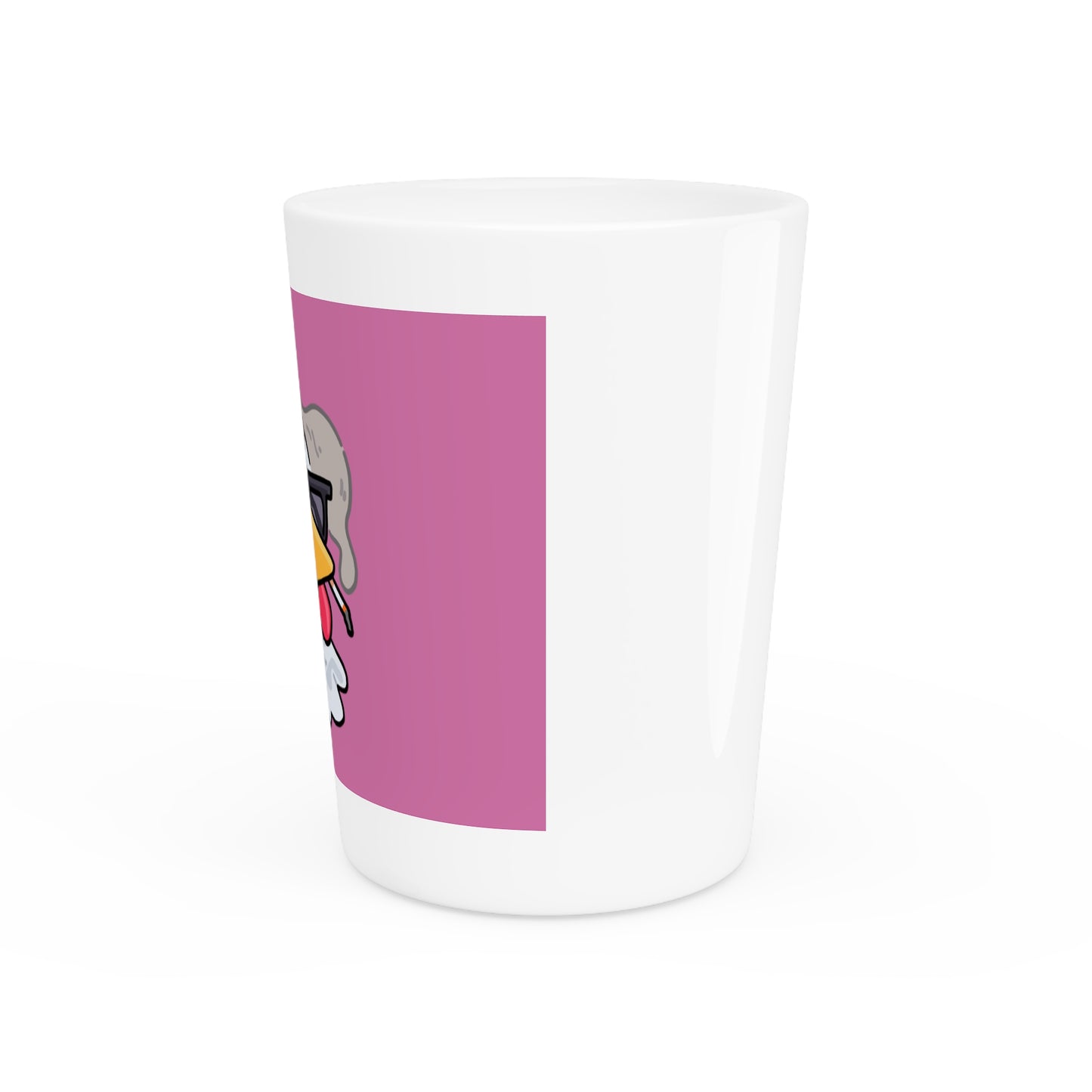 Gravy Fan Art Shot Glass Fan Art COQ Smokers Head on Pink background (0x420 INU Store)