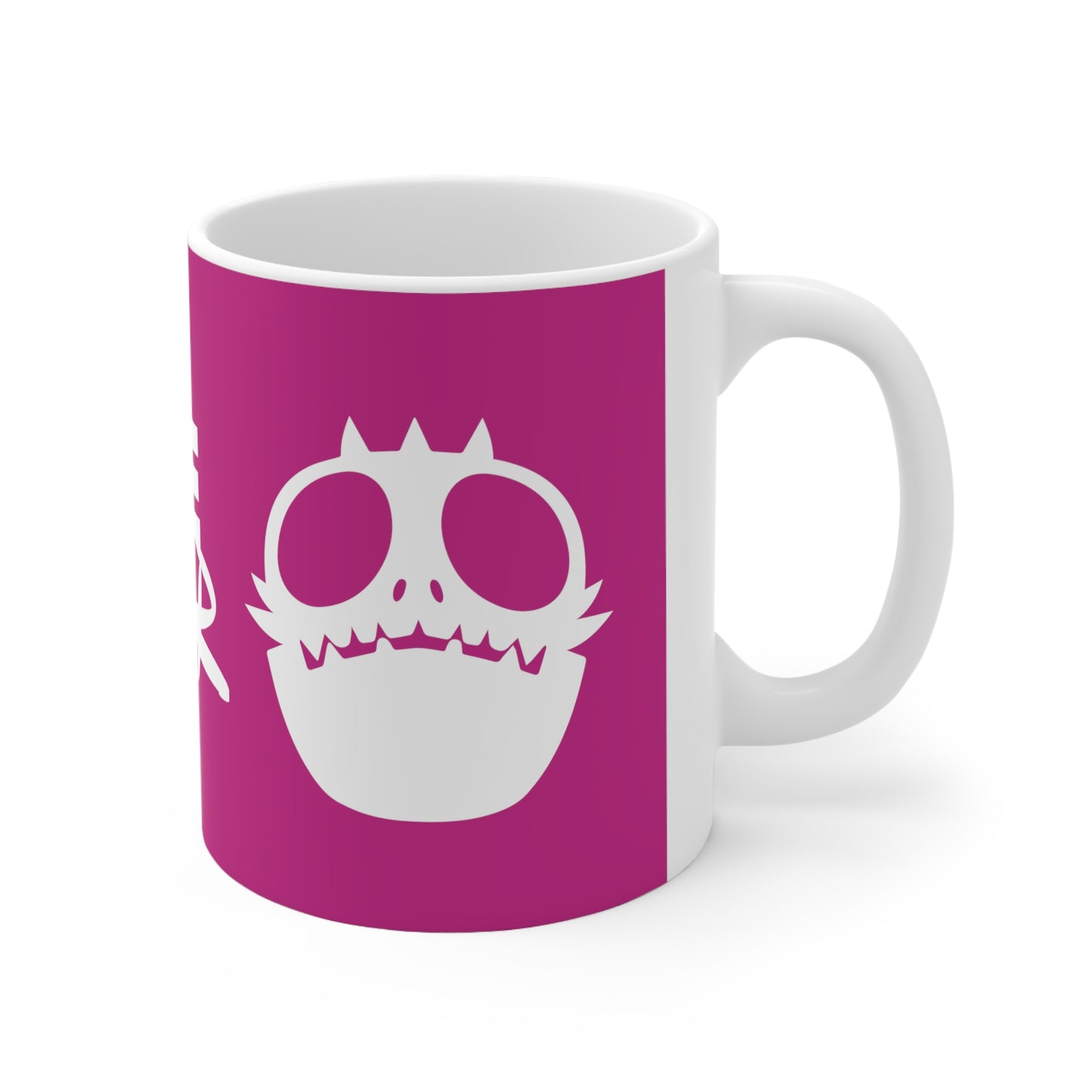 Love Monster Ceramic Mug White Text & White Logo Print 11oz