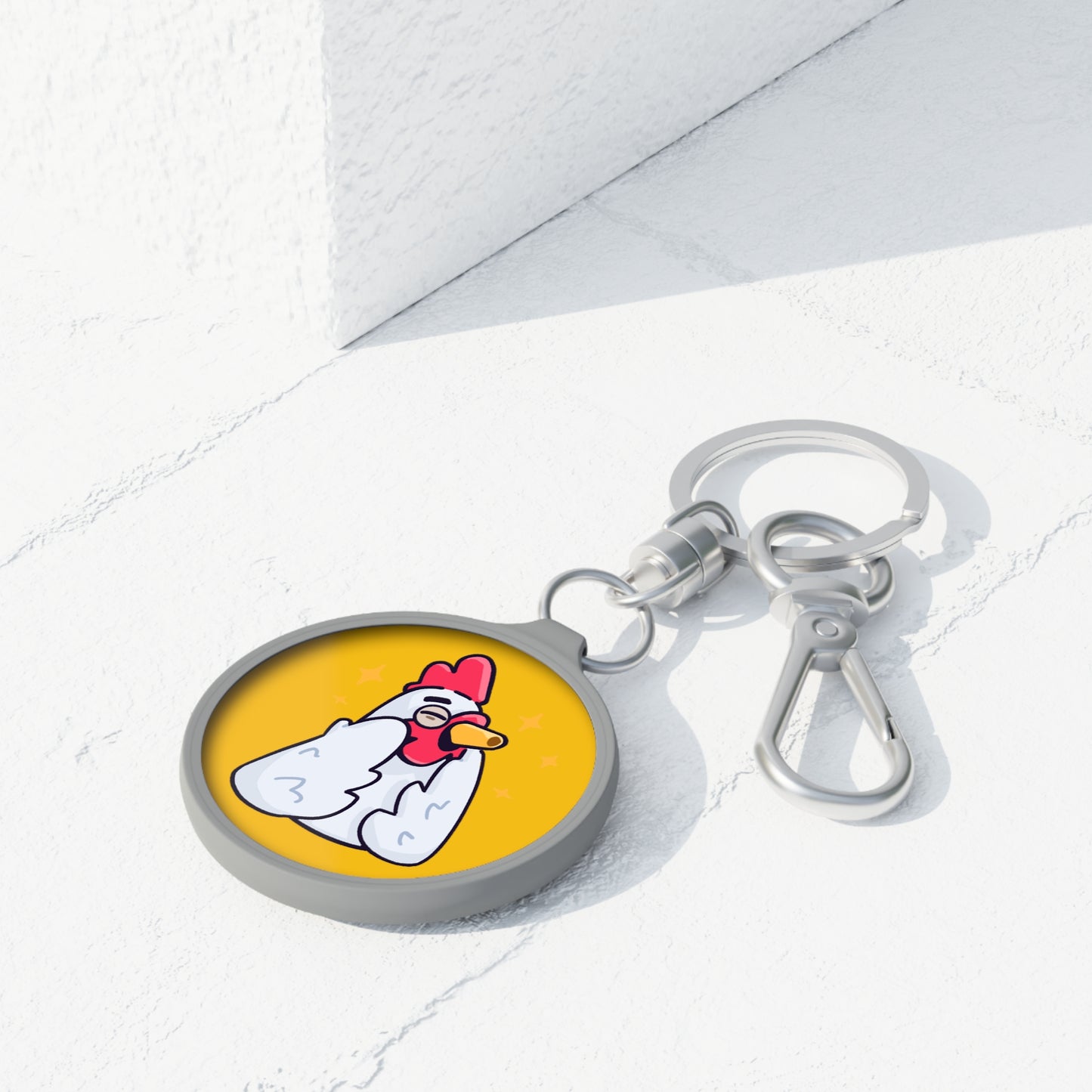 Keyring Tag COQ INU 0x420 Yellow back ground #Feels Good by Gravy