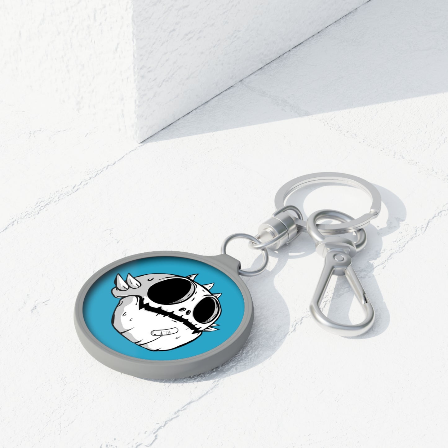 Keyring Tag Love Monster White Emblem with Skully Head