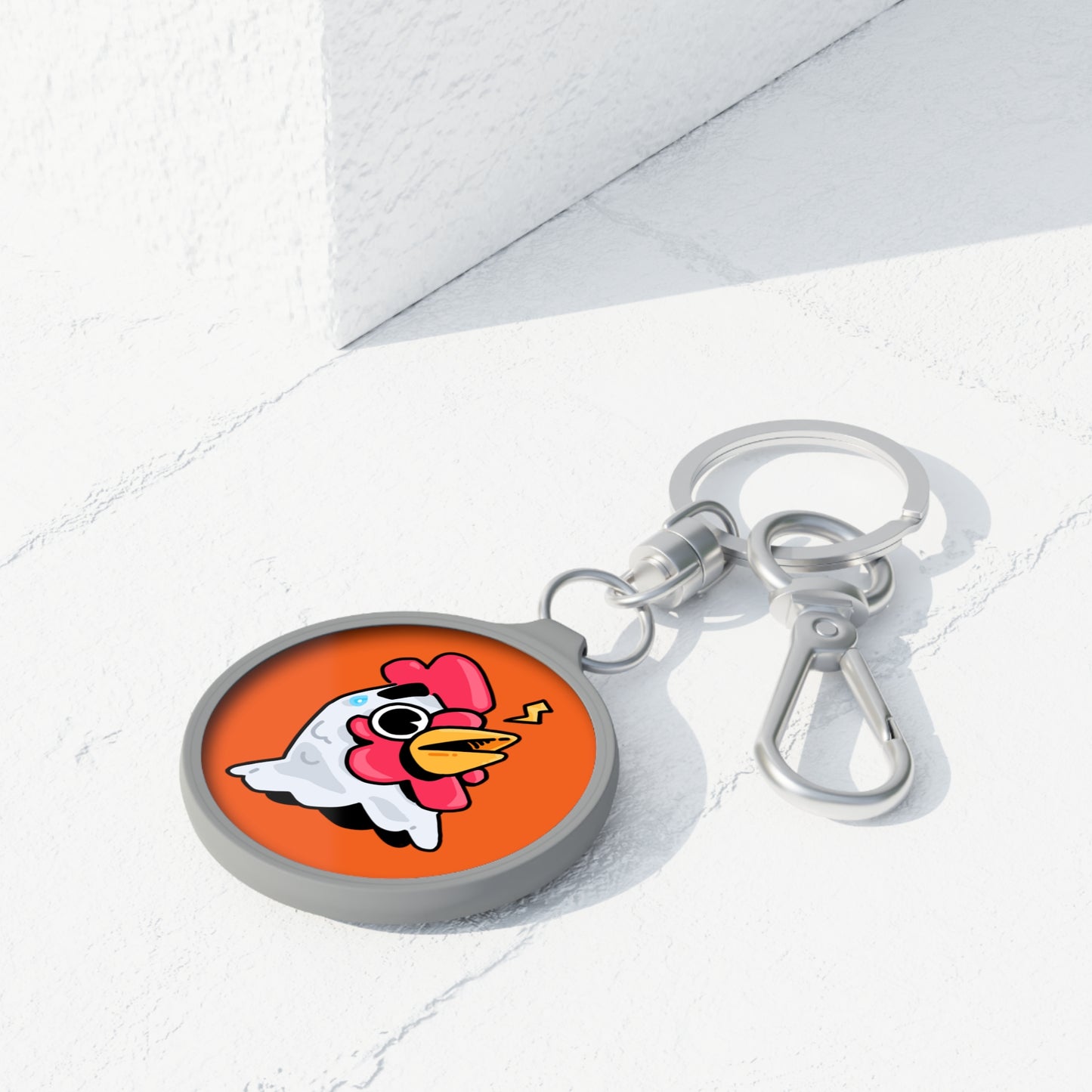 Keyring Tag COQ INU 0x420 Organge back ground COQ Alarmed by Gravy